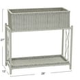thumbnail image 2 of Household Essentials Raised Two Tier Plant Stand with Two Interchangeable Shelves, Gray Resin Woven Planter and Tray with Decorative Wire Frame, Great Indoors or Outdoors for Plants or Other Storage, 2 of 8