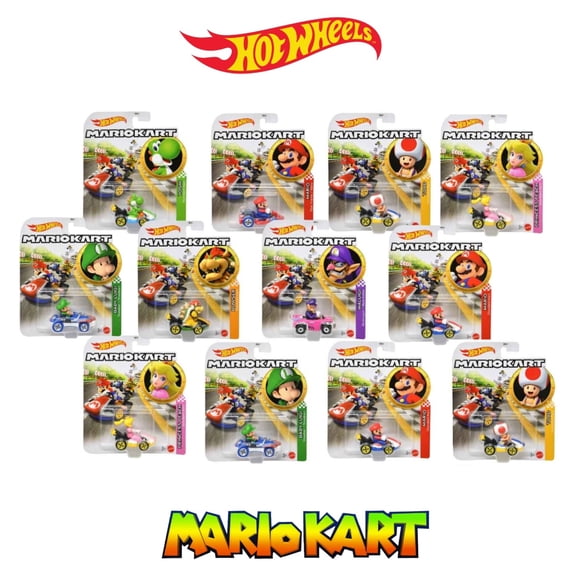 Pack of 12 Hot Wheels Mario Kart 1:64 Scale Mystery Random Assortment