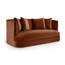 Meridian Furniture Alder Cognac Velvet Loveseat