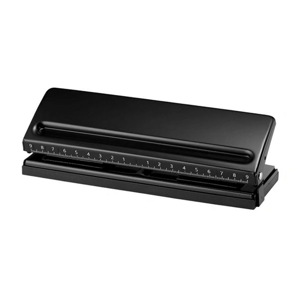Perforadora de Metal Ajustable de 6 Agujeros con 6 Anillas para Agendas Diarias, Agendas Personales y Hojas de Repuesto para Carpetas.
