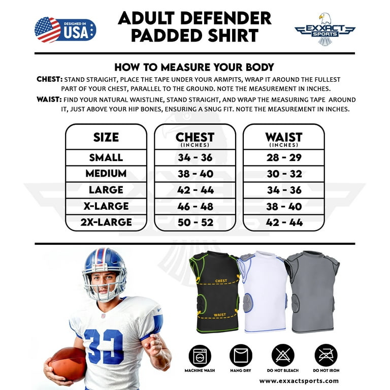Exxact Sports Defender Adult Padded Football Shirt