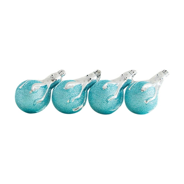 Hearth & Gear 4PCS Glittery Sea Creature Decorations Colorful Resin For Coastal Nautical Themed Holiday (Multiple Colors ) Stained Glass Window Pottery Dough Bowl Hanging Faceted Glass Wooden Bead
