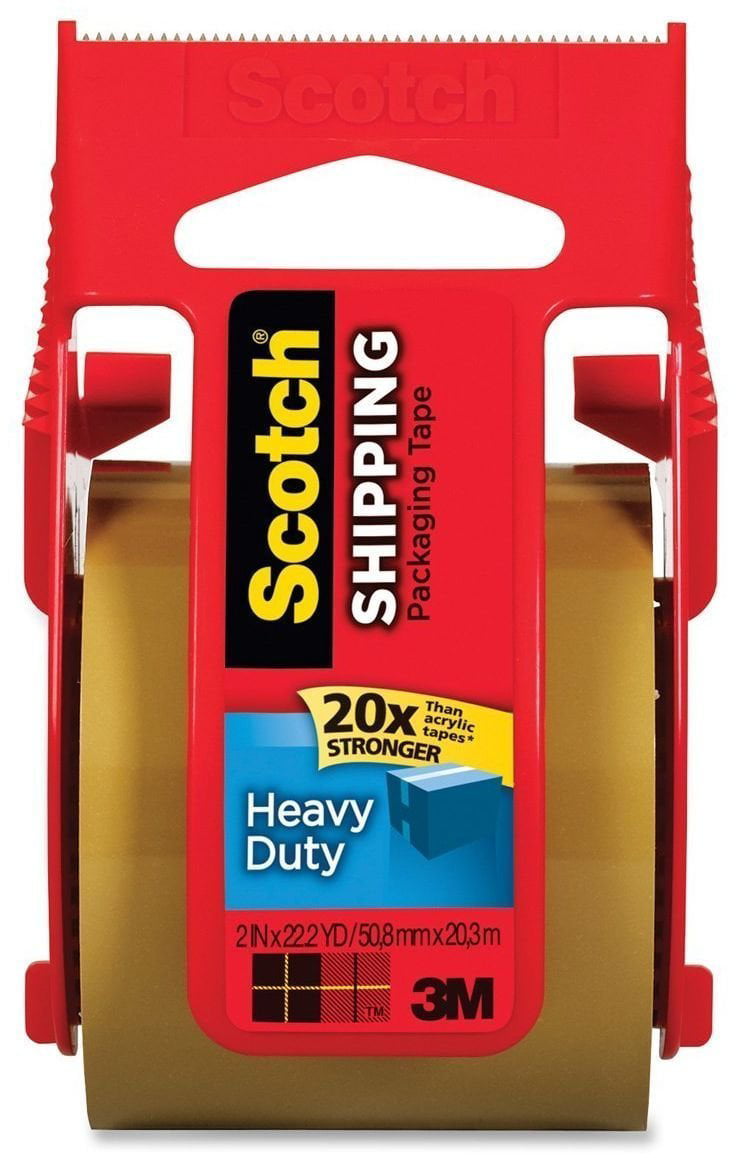 3 Count Scotch Heavy Duty Shipping Packaging Tape Tan 2 x 800 
