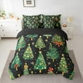 thumbnail image 3 of Feelyou Kids Christmas Bedding Comforter Set 7 Pieces, Cartoon Dots Xmas Tree Full Bedding Set, Gold Snowflake Print Reversible Fitted Sheet Flat Sheet, Super Cozy Room Decor, 3 of 8