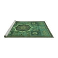 thumbnail image 2 of Ahgly Company Machine Washable Indoor Rectangle Oriental Turquoise Blue Modern Area Rugs, 5' x 8', 2 of 4