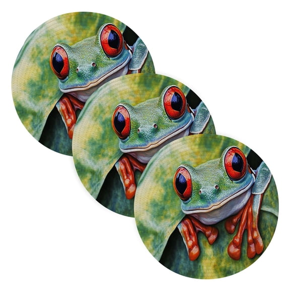 BZSMCE Mats for Pots,Pans Place Green Frog Simple Style Pattern Pot Mats