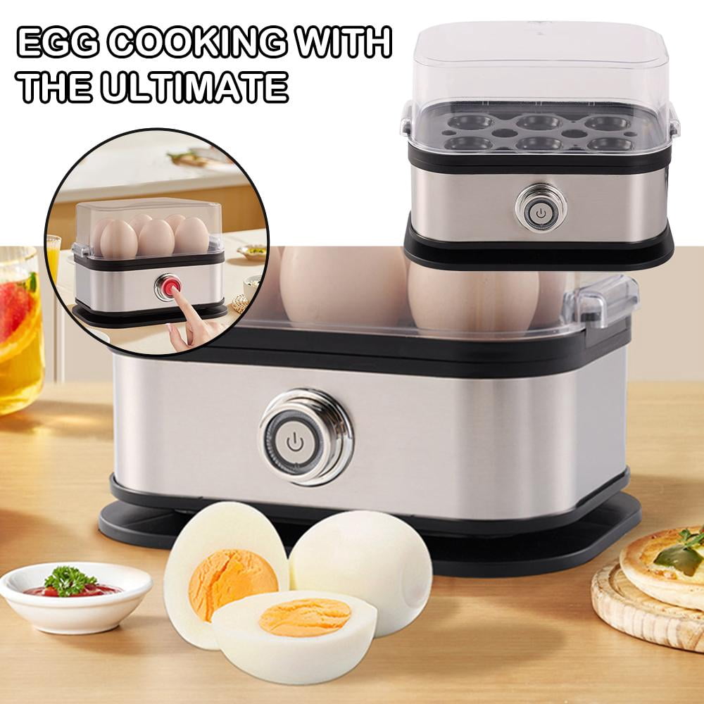 Smart Egg Cooker with Auto Shut, Effortless Egg Cooking with The Stainless Steel Egg Cooker, Electric Rapid Egg Boiler for 6 Eggs, Multi-Function Soft, Medium, Hard Boile