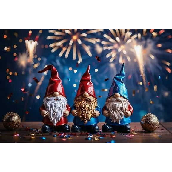 300 Piece Jigsaw Puzzles,Happy New Year Eve Gnomes Firework Celebration Confetti Jigsaw Puzzles Home Decor Educational Games Large Puzzle Game Toys Gift