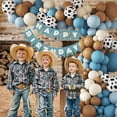 thumbnail image 5 of Cowboy Balloon Garland Arch Kit With Cow Print Balloons For Western Theme Baby Shower Birthday Party Decorations Brown Slate Blue Dusty Blue Sand White, 5 of 7