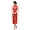 Red S, variant on Women Summer Cheongsam Stand Collar Floral Print Hollow Out Split Hem Sleeveless Qipao Slim Fit Retro Chinese Style Mid-calf Length Wedding Party Cocktail Dress