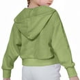 thumbnail image 4 of Cethrio Kids Girls Zip up Hoodies, Spring Fall Long Sleeve Casual Athletic Girls Sweatshirts Green Size 5T, 4 of 8