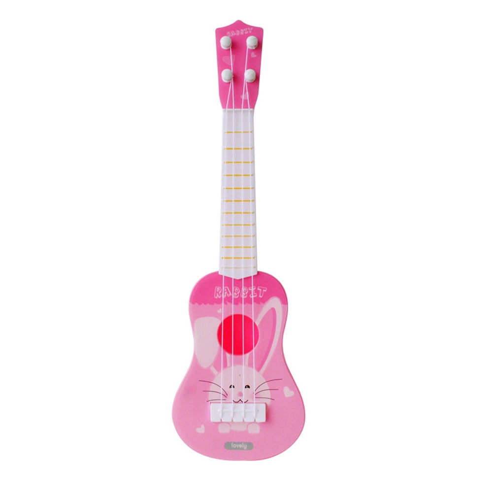 Rabbit - Pink, 36x10.5x3.5cm Beginner Classical Ukulele Guitar Educational Musical Instrument Toy for Kids 