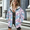 thumbnail image 3 of FOR U DESIGNS Colorful Star Zip Up Hoodie Women Oversized Graphic Hooded Size XS Long Sweatshirt Hoodies Jackets for Women with Zipper Long Sleeve Activewear for Women, 3 of 7