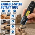 thumbnail image 2 of Cordless Rotary Tool Pen, 8000-16000 RPM Variable Speed Mini Engraving Pen with 22 Accessories, USB Rechargeable Electric Carving Tool for Wood Metal Jewelry Polishing Sanding DIY Crafts, 2 of 7