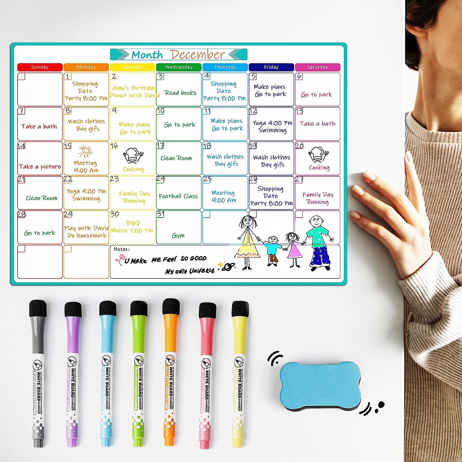 MaxGear Monthly Planner Magnetic Whiteboard photo 2