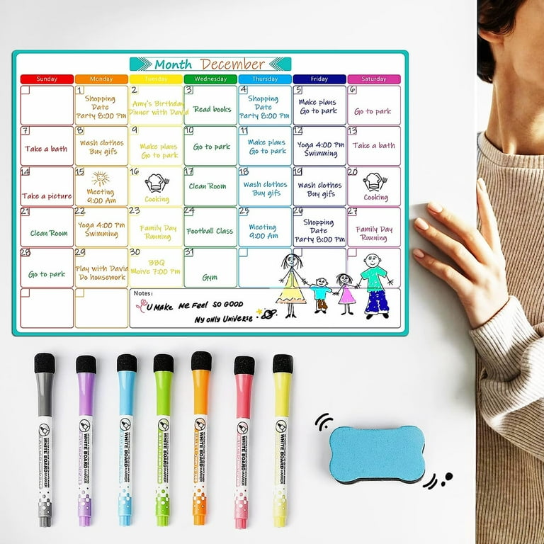 MaxGear Monthly Planner Whiteboard A3 Magnetic Whiteboard for Fridge Dry Erase Calendar Board