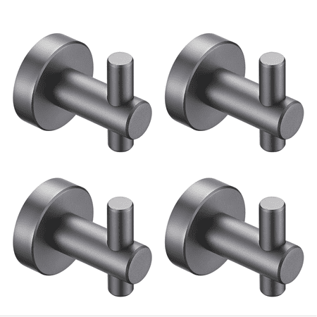 

Round Base Wall Hanging Hook with Screws- Gun Grey Hook 4 Pack for Entry Shoe Cabinet Wardrobe Bathroom Bedroom Furniture Hardware