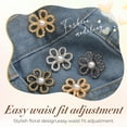 thumbnail image 6 of 8 Sets Pant Waist Tightener Topboutique Flower Jeans Button Pins Adjustable Waist Buckle No Sew Pants Clips Decorative Waist Buckles for Loose Jeans, Pants, Skirts, Sleeves, 4 Colors, 6 of 7