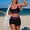 Black, variant on Naittoop Women's Bikini Set with Boyshort Bottoms U Neck Two Piece Swimsuit for Beach Pool Water Sports Swimwear