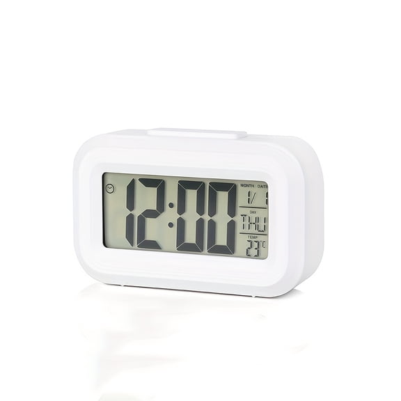 Black Multifunctional Digital Alarm Clock with Luminous Temperature Calendar Display Kitchen Timer, Date Time Display for Home Or Office (Batteries Not Included)