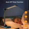 Bright LED Desk Lamps,【𝟮𝟬𝟮𝟯 𝙐𝙥𝙜𝙧𝙖𝙙𝙚𝙙】Foldable Double Head Desk Lamps with Wireless Charger