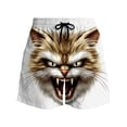 thumbnail image 5 of BRGZLK Mens Beach Shorts Summer Drawstring Waist Funny Cat Expression Print Summer Swim Trunks Novelty Beachwear Sports Vacation Shorts with Pockets, 5 of 6
