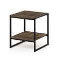 thumbnail image 5 of Furinno Camnus Side Table, 2-Tier Rustic Brown End Table with Metal Frame, Square Night Stand with Open Shelf, Bedside Table, Easy Assembly, for Living Room, Bedroom, Brown Walnut, 5 of 5