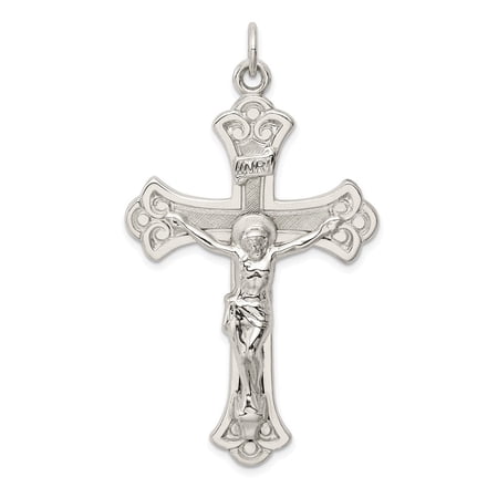 Diamond2Deal 925 Sterling Silver INRI Crucifix Pendant for Women (L- 2.17 inch, W- 1.23 inch)