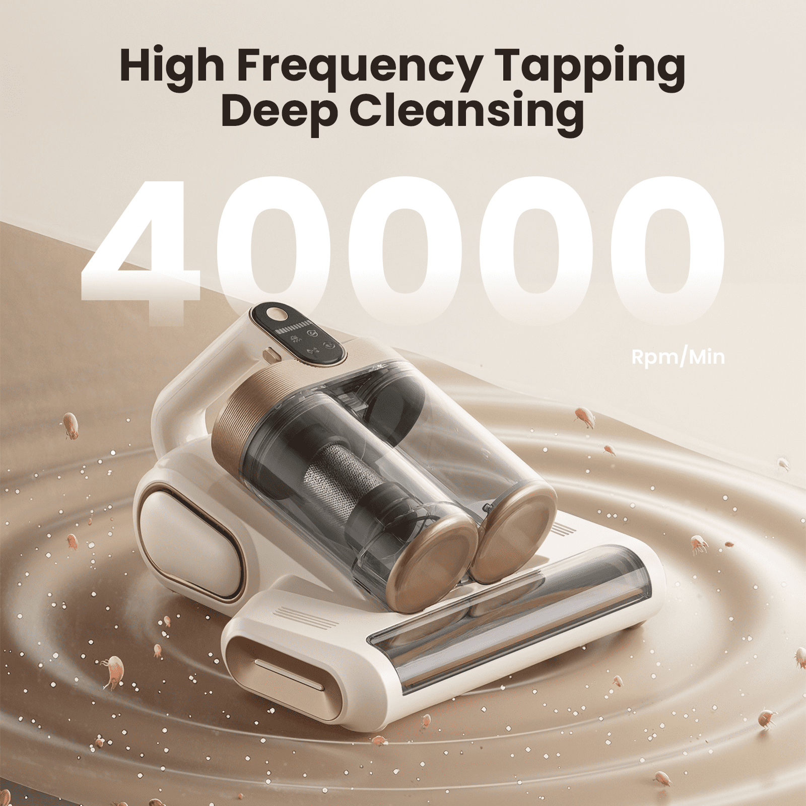 KANFUAQ Mattress Vacuum Cleaner, 18Kpa/30Mins Cordless Bed Vacuum with UV Light & LED Display, Handheld Vacuum for Bed Couch Crib