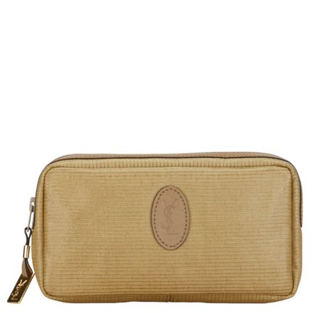 Pre-Owned Saint Laurent YSL Clutch bag, second beige, brown, leather, women's, SAINT... (Good)