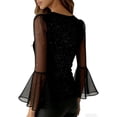 thumbnail image 7 of BLVB Womens 3/4 Sleeve Sparkle Mesh Top Blouses Casual Shirts Crewneck Glitter Night out Tops for Elegant Evening, 7 of 7