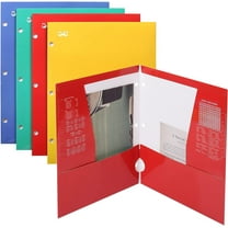 Mr. Pen- Pocket Folders, 4 Pocket, 4 Pack, Assorted Colors, Folders with Pockets 3 Hole Punched