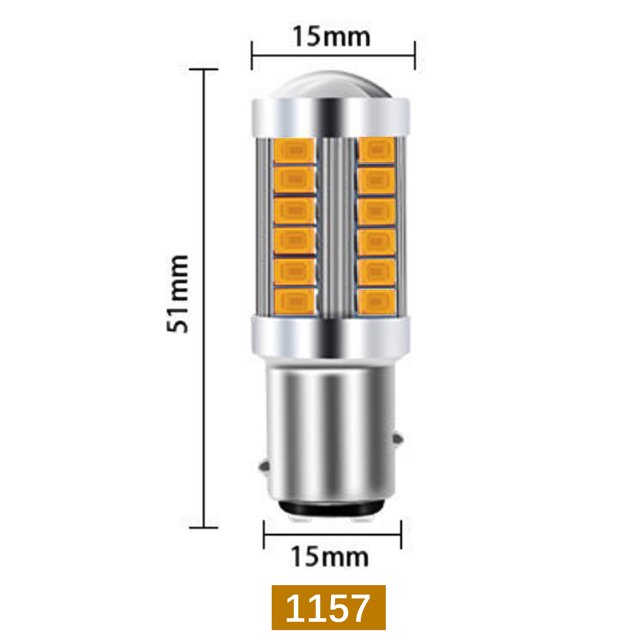 1157 Yellow Light Car LED Bulbs – Reverse, Driving, Turn Signal, and Brake Lights (2 pcs)