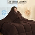 thumbnail image 6 of 100% Cotton All-Season Comforter - Box Stitched Comforter - Bedding with Corner Tabs Machine Washable Lightweight Color Brown Solid Pattern Size Super King Plus, 6 of 7