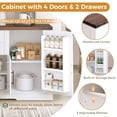 thumbnail image 5 of 63" Farmhouse Barn Door Sideboard Cabinet, Coffee Bar Station with 2 Drawers, Adjustable Shelves and Storage Racks for Kitchen, Living Room or Entryway, 5 of 12