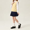 thumbnail image 4 of XRoczxe Kids V‑Neck Knit Vest, Unisex Boys Girls Solid‑Color Sleeveless Sweater Vest, Preppy School Casual Layering Tank Top, 4 of 8