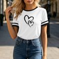 thumbnail image 4 of Neewe Blouse for Women Dressy Casual Short Sleeve Color Block Tops Fashion Peint Crew Neck Tunic Shirts Summer Clothes, 4 of 8