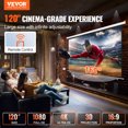 thumbnail image 2 of VEVOR Motorized Projector Screen, 120 inch 16:9 4K 1080 HD Electric Projector Screen, Automatic Projection Screen with Remote Control, Wall Mount Movie Screen, 2 of 9