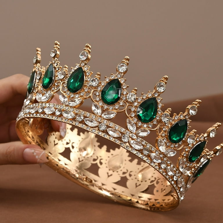 European  baroque big crown round princess crown European Princess Queen Tiara Round Baroque Pageant Crowns  main image 3