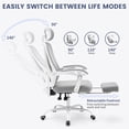thumbnail image 3 of BeesClover Ergonomic Mesh Office Chair, High Back Desk Chair with Retractable Footrest, 3 of 7