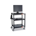 thumbnail image 2 of Adjustable-Height Steel AV Cart 27.25w x 18.25d x 28.5 to 36.5h, Black, 2 of 3