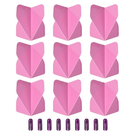 Uxcell Dart Flights & Accessories, 9 Sets Flights & 9 Flights Protectors, Light Purple