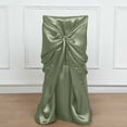 thumbnail image 2 of Balsa Circle Eucalyptus Green Universal Solid Satin Chair Covers Slipcovers Wedding Decorations, 2 of 8