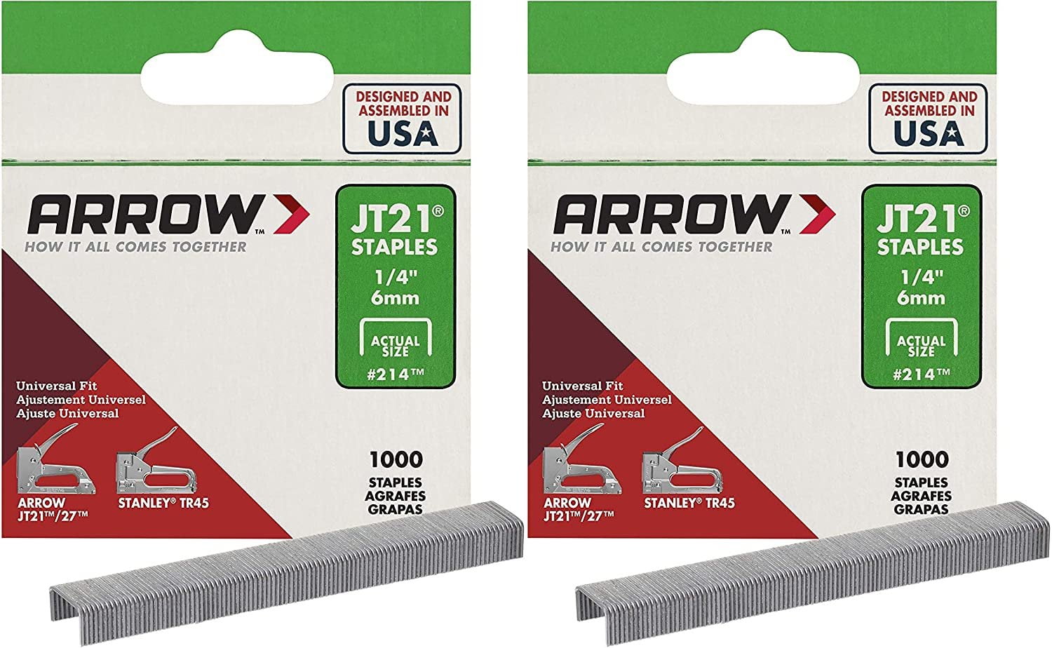 Arrow Fastener 214 Genuine JT21 1/4Inch Staples, 1,000Staples 2