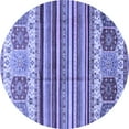 thumbnail image 1 of Ahgly Company Indoor Round Abstract Blue Modern Area Rugs, 5' Round, 1 of 4