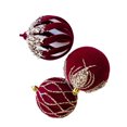 thumbnail image 6 of Multipurpose Flocking Glittered Christmas Baubles Set of 3 Shatterproof Tree Decorations Home Accessory Decoration, 6 of 9