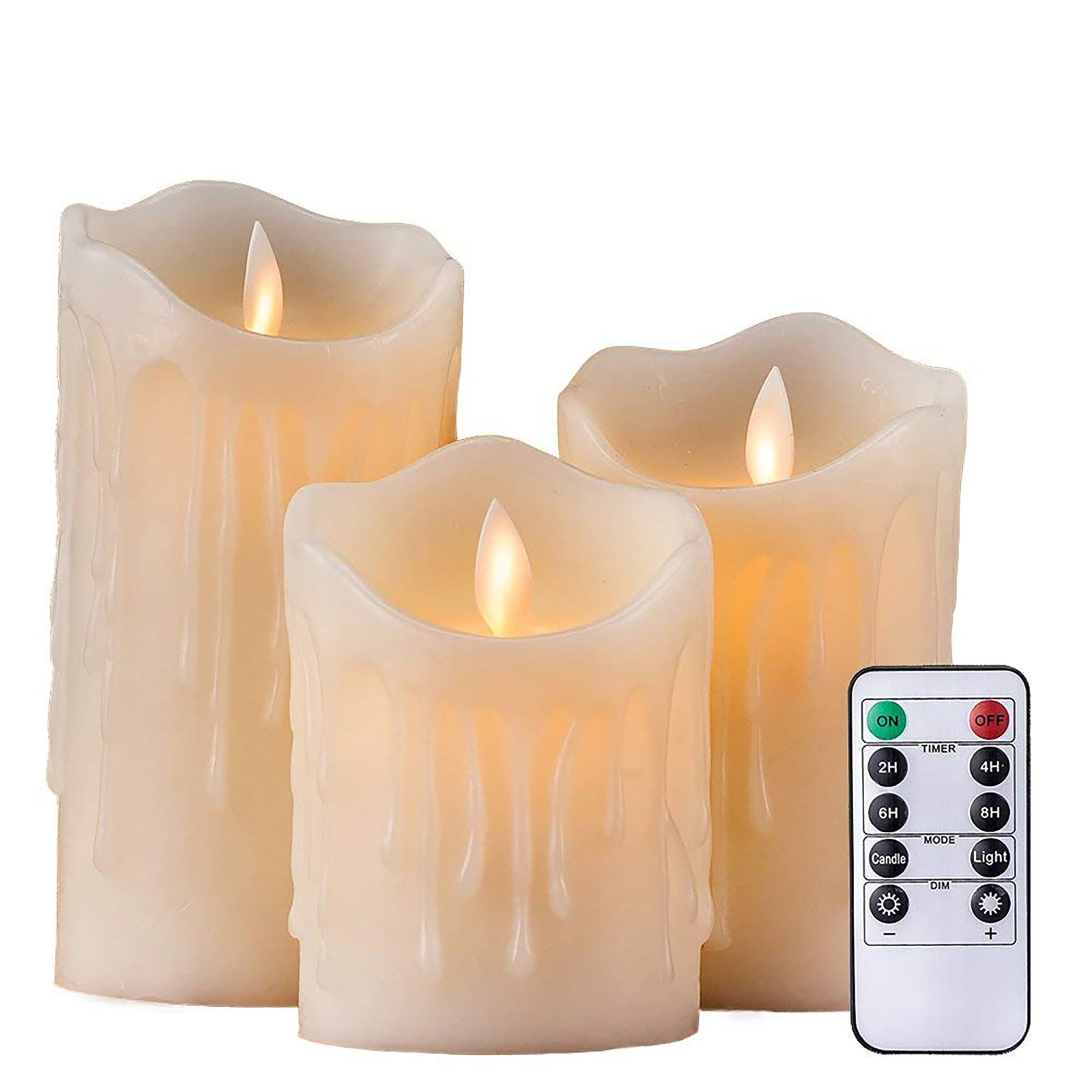luminara candles flameless with remote 10 Key Timer Flickering Tear Wave Shaped 