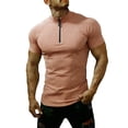 thumbnail image 6 of Dagugfen Athletic Tops Short Sleeve Stand Neck 1/4 Zip up Fitness Pullover Shirts Outdoor Workout Running Tops, 6 of 8