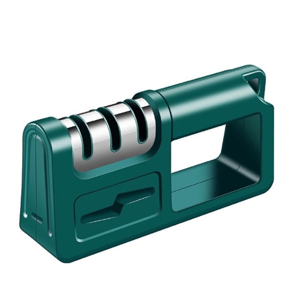 3-Stage Knife Sharpener – Tungsten Steel, Diamond Coated, and Ceramic – Includes Scissor Sharpening Tool, Portable and Durable（Green）