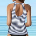 thumbnail image 5 of Hessimy High Neck Tankini Top Backless Bathing Suit Tops for Women Swimsuit Top Key Hole Swim Top Only(Blue,XXL), 5 of 7